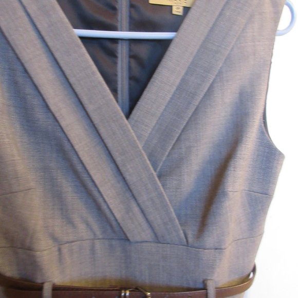 Alex Marie Grey Slim Work Dress, with Skinny Belt - Picture 3 of 7